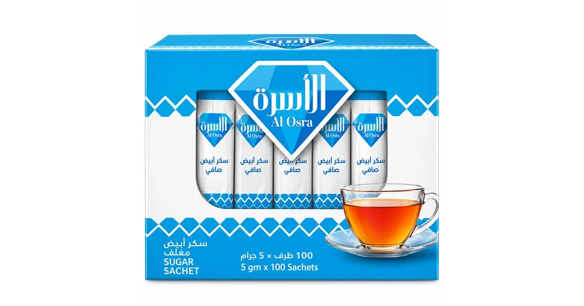 Al Osra Fine Sugar Sachets 100 x 5g (500g)